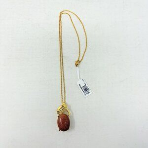 Shop LC Karis Collection Red Goldstone/Simulated Diamond Pendant & Chain 5068